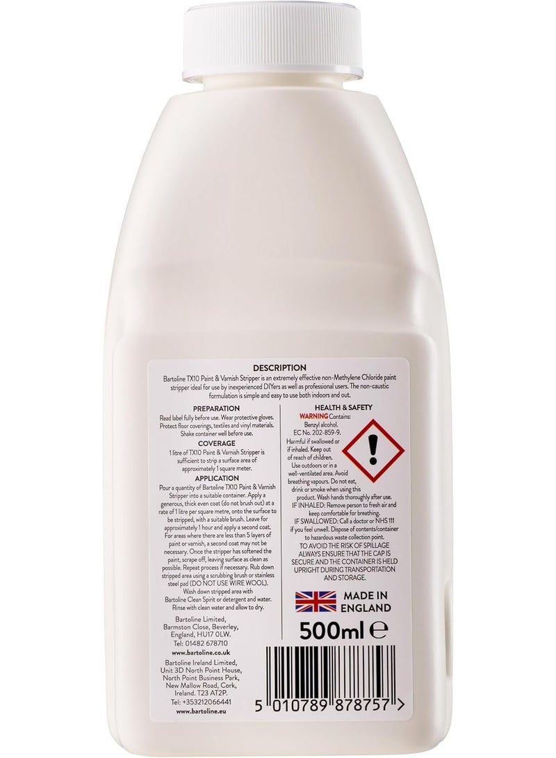 Bartoline TX10 Paint and Varnish Stripper 500ml – Extra Strong, Non-Caustic Paint Remover for Wood, Metal & More - Image 2